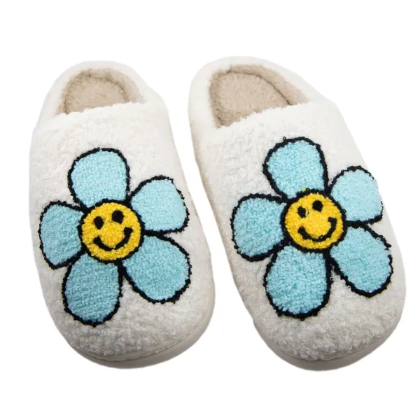 Katydid Mint Daisy Happy Face Slippers - Med/Lg Puckett's Fine Jewelry Benton, KY