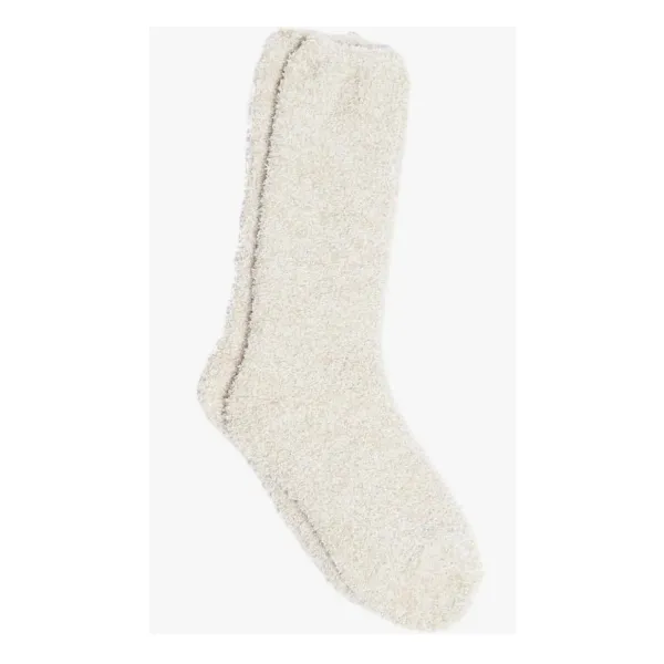 Barefoot Dreams CozyChic Heathered Socks - Oyster/White Puckett's Fine Jewelry Benton, KY