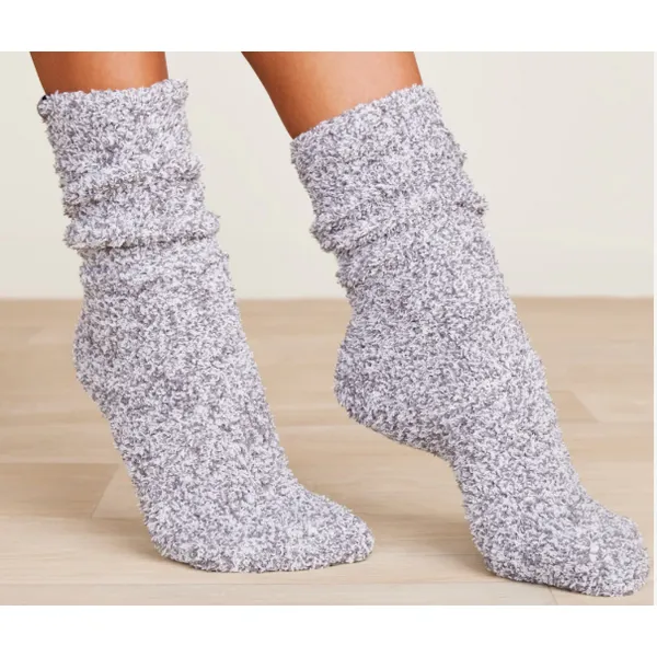 BAREFOOT DREAMS COZYCHIC WOMENS SOCK--GRAPHITE WHITE Puckett's Fine Jewelry Benton, KY