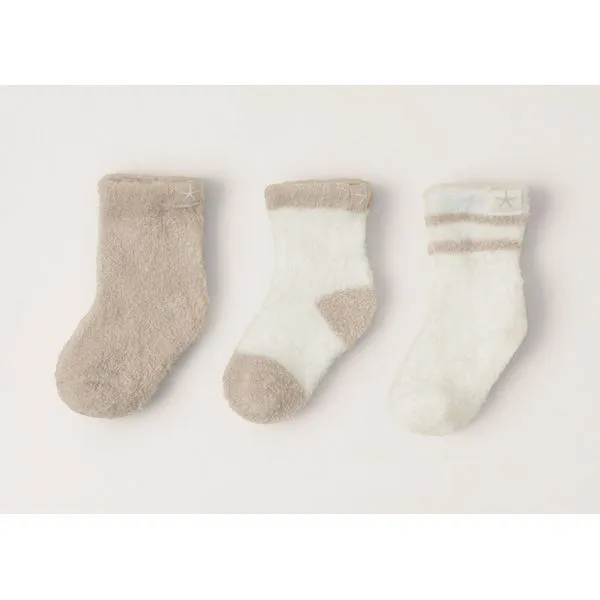BAREFOOT DREAMS CCL INFANT 3 PACK OF SOCKS (SET) - STONE/PEARL Puckett's Fine Jewelry Benton, KY