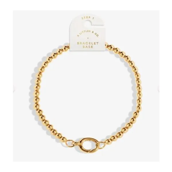 Charm Bar 3mm Stretch Bracelet - 1 Charm Clasp- PVD Gold Coated, 6 7/8" Puckett's Fine Jewelry Benton, KY