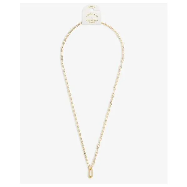 Charm Bar Paperclip Chain - 1 Charm Clasp- PVD Gold Coated, 18" + 1" Extension Puckett's Fine Jewelry Benton, KY