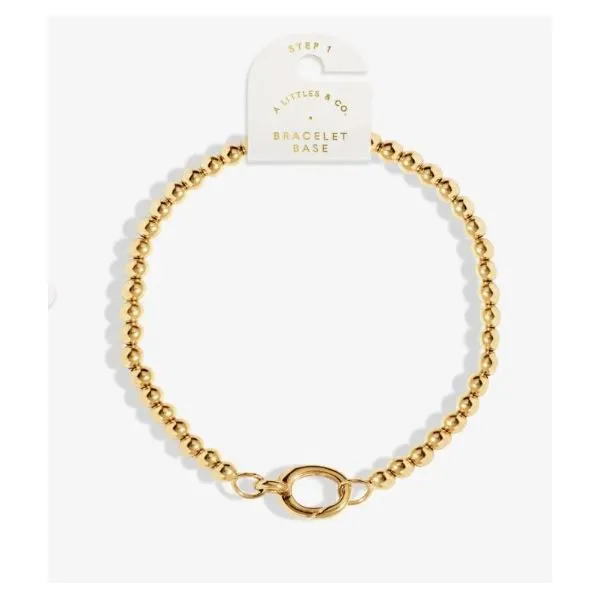 Charm Bar 4mm Stretch Bracelet - 1 Charm Clasp- PVD Gold Coated, 6 7/8" Puckett's Fine Jewelry Benton, KY