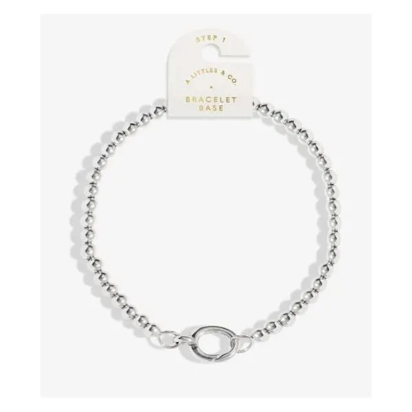 Charm Bar 4mm Stretch Bracelet - 1 Charm Clasp- Silver Plated, 6 7/8" Puckett's Fine Jewelry Benton, KY