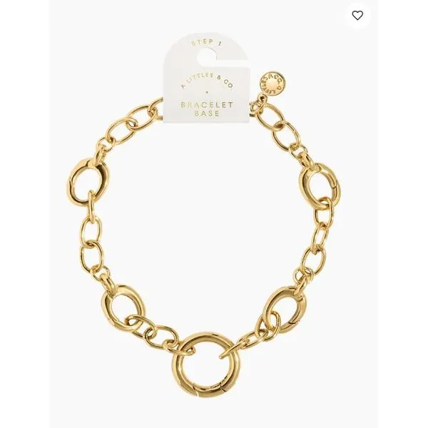 Charm Bar Chunky Cable Chain Bracelet - 5 Charm Clasps- PVD Gold Coated, 8" Puckett's Fine Jewelry Benton, KY