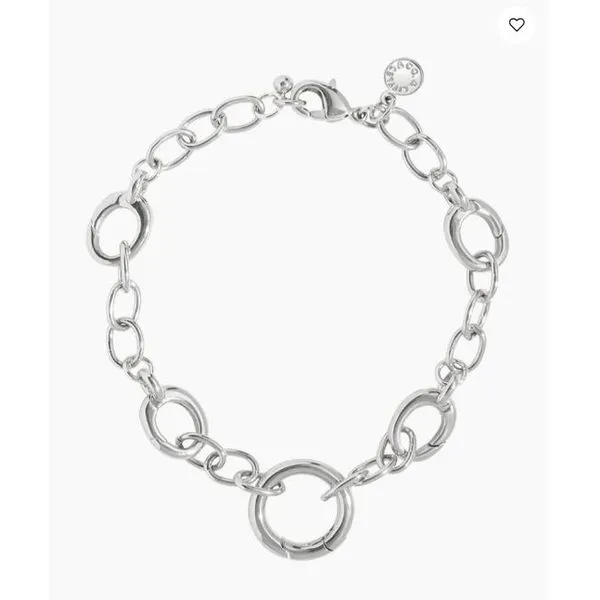 Charm Bar Chunky Cable Chain Braclet - 5 Charm Clasps- Silver Plated, 8" Puckett's Fine Jewelry Benton, KY
