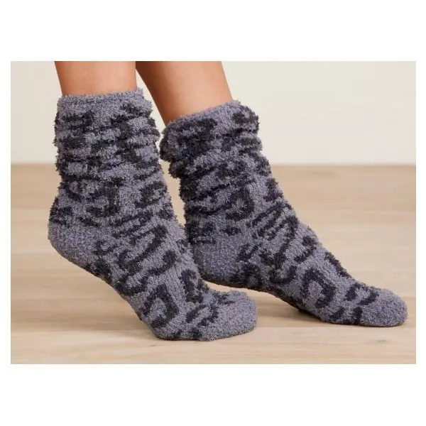 BAREFOOT DREAMS WOMENS LEOPARD SOCKS--GRAPHITE/CARBON Puckett's Fine Jewelry Benton, KY