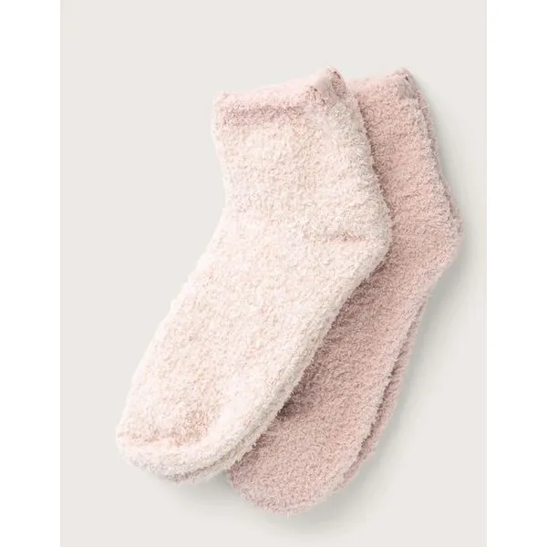 BAREFOOT DREAMS 2 PAIR TENNIS SOCK SET--DUSTY ROSE MULTI Puckett's Fine Jewelry Benton, KY