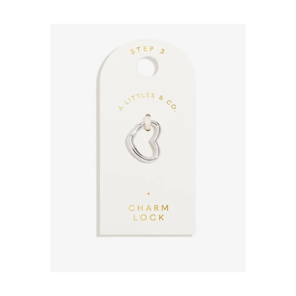 Charm Bar Silver Plated Heart Charm Lock Puckett's Fine Jewelry Benton, KY