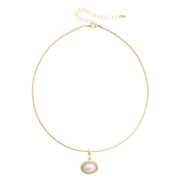 Canvas Style Pearl Cabachon Skinny Collar Necklace in Ivory Puckett's Fine Jewelry Benton, KY