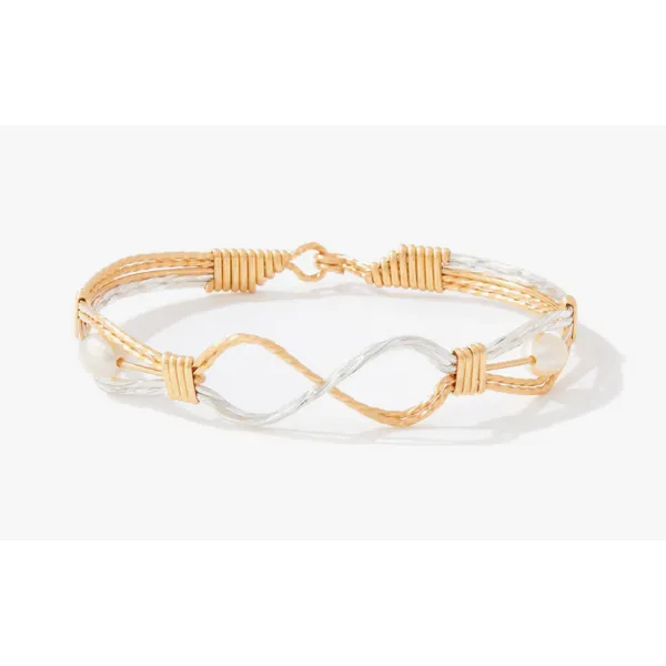 Ronaldo Infinite Angel Bracelet, 14K Gold And Silver Artist Wire With Pearl - 7.25" Puckett's Fine Jewelry Benton, KY