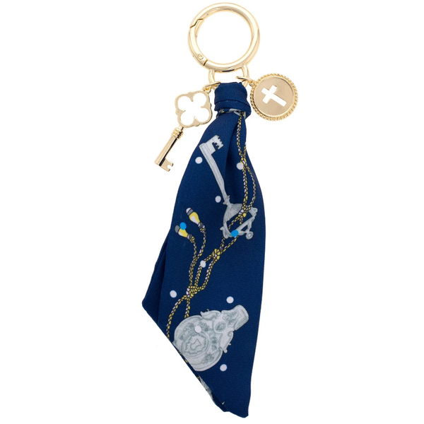 Canvas Style Elodie Cross Coin Twilly Bag Charm in Navy Puckett's Fine Jewelry Benton, KY