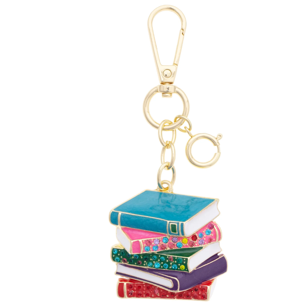 Canvas Style Rhinestone Book Stack Embellished Bag Charm Puckett's Fine Jewelry Benton, KY