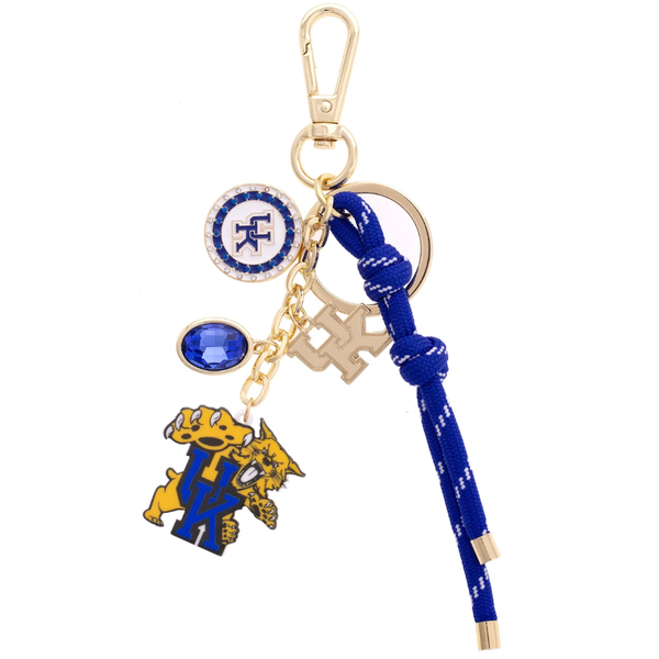 Canvas Style Kentucky Wildcats Cluster Bag Charm in Blue & Shiny Gold Puckett's Fine Jewelry Benton, KY