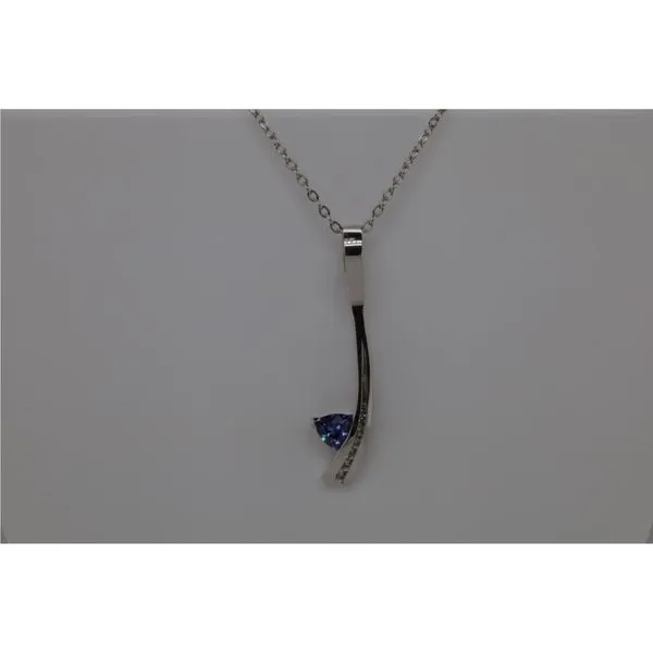 Frank Reubel Sterling Silver Lab Created Tanzanite and White Sapphire Pendant Fashion Necklace Puckett's Fine Jewelry Benton, KY