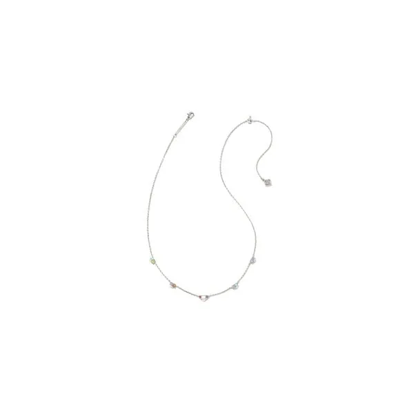 Kendra Scott Devin Crystal Strand Necklace Silver Tone Pastel Mix Puckett's Fine Jewelry Benton, KY