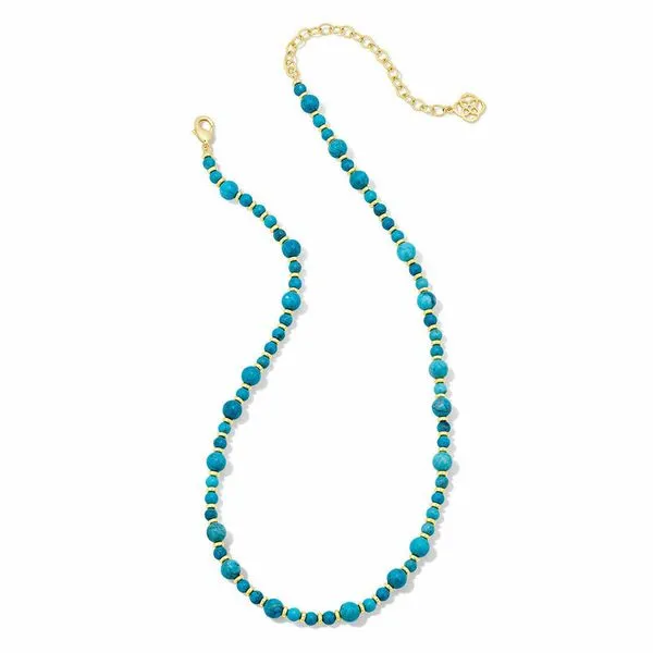 Kendra Scott JOVIE BEADED STRAND NECKLACE GOLD TONE DARK TEAL Puckett's Fine Jewelry Benton, KY