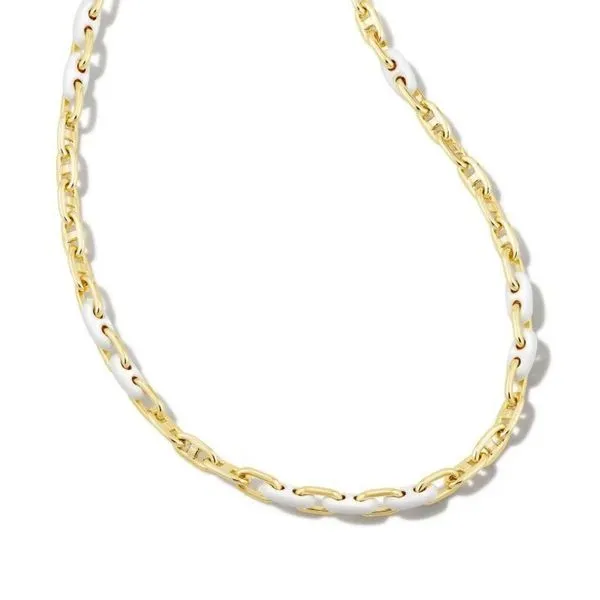 Kendra Scott Bailey Chain Necklace Gold Time White Mix Puckett's Fine Jewelry Benton, KY