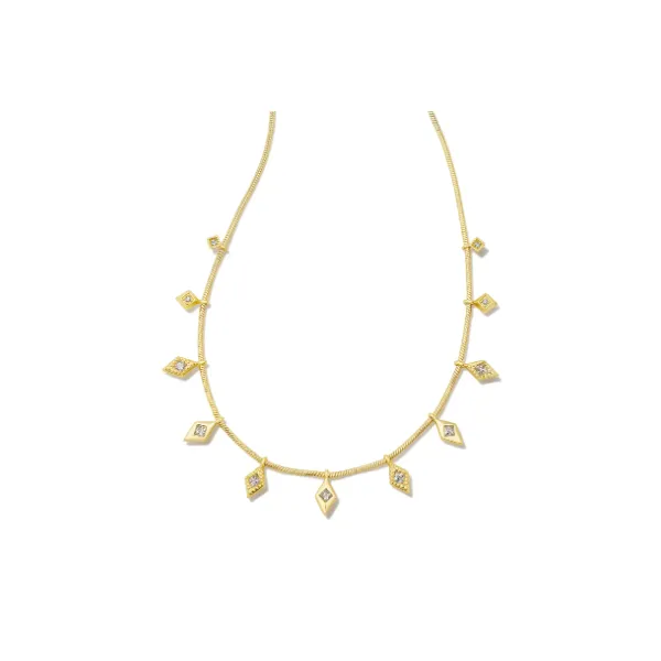 Kendra Scott Gold Tone White CZ Kinsley Necklace Puckett's Fine Jewelry Benton, KY