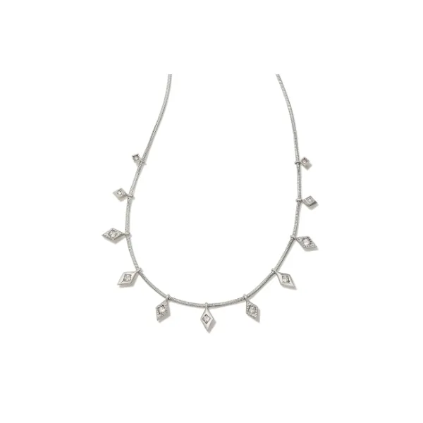 Kendra Scott Silver Tone White CZ Kinsley Necklace Puckett's Fine Jewelry Benton, KY