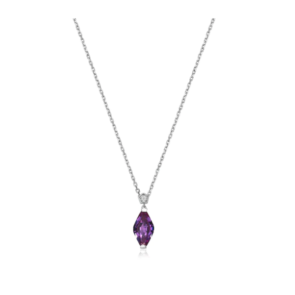 Elle Sterling Silver Pendant With Created Alexandrite Sapphi