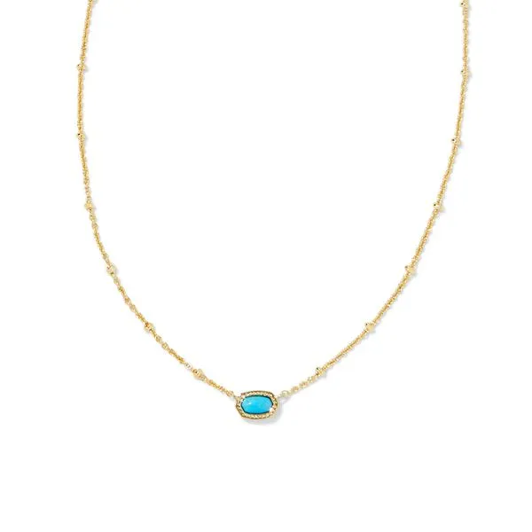 Kendra Scott Mini Elisa Pendant Gold, Turquoise Puckett's Fine Jewelry Benton, KY