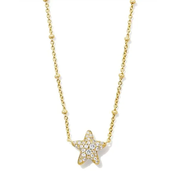 KENDRA SCOTT JAE STAR PAVE PENDANT NECKLACE - GOLD WITH WHITE CRYSTAL Puckett's Fine Jewelry Benton, KY
