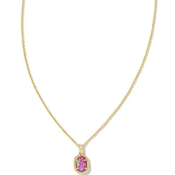 KENDRA SCOTT DAPHNE FRAMED PENDANT NECKLACE - GOLD WITH MAGENTA OPAL Puckett's Fine Jewelry Benton, KY