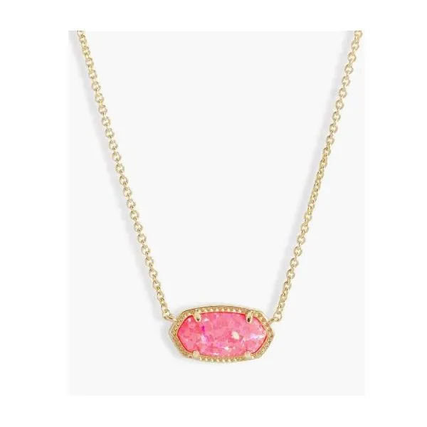 KENDRA SCOTT ELISA NECKLACE GOLD TONE WITH BRIGHT PINK OPAL Puckett's Fine Jewelry Benton, KY