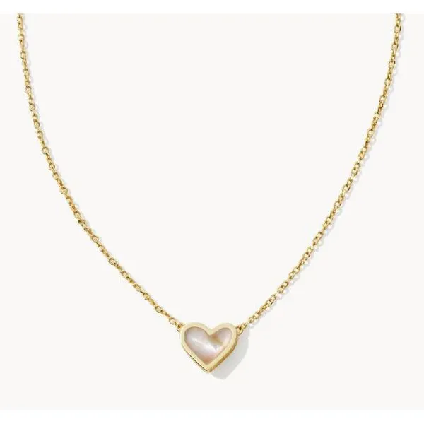 KENDRA SCOTT FRMD ARI HEART PENDANT NECKLACE GOLD IRRIDECENT ABALONE Puckett's Fine Jewelry Benton, KY