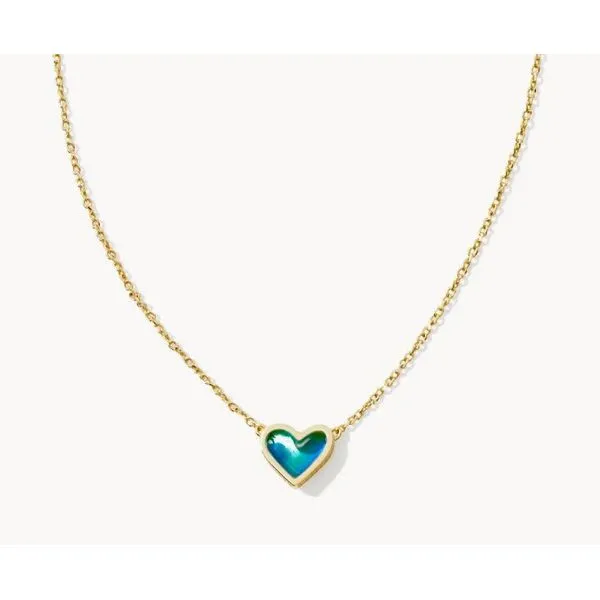 KENDRA SCOTT FRAMED ARI HEART PNDANT GOLD MOODSTONE Puckett's Fine Jewelry Benton, KY