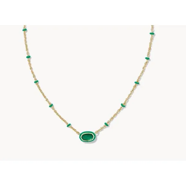 KENDRA SCOTT MINI ELISA ENML FRM GOLD EMERALD ILLUSION Puckett's Fine Jewelry Benton, KY