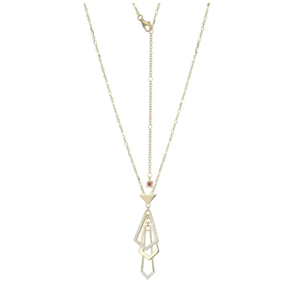 Elle Sterling Silver/Yellow Gold Plated Geometric Dangle Pendant Puckett's Fine Jewelry Benton, KY