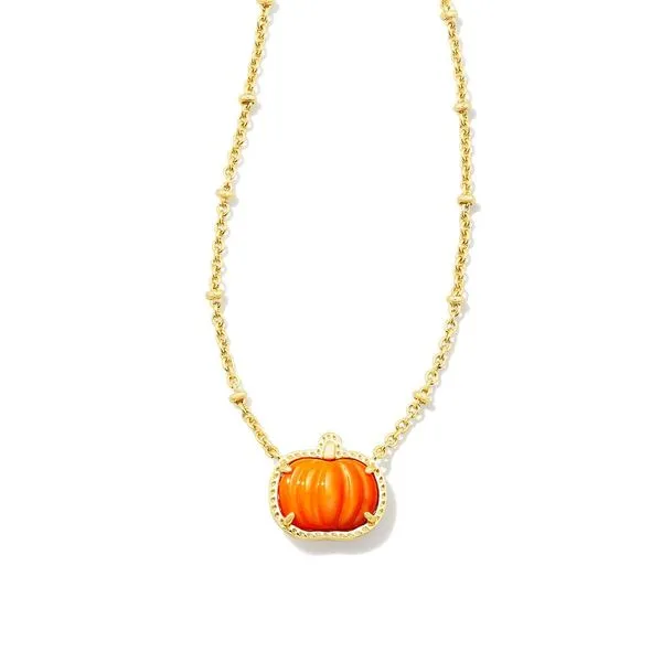 Kendra Scott Pumpkin Short Necklace Gold Tone Orange MOP Puckett's Fine Jewelry Benton, KY