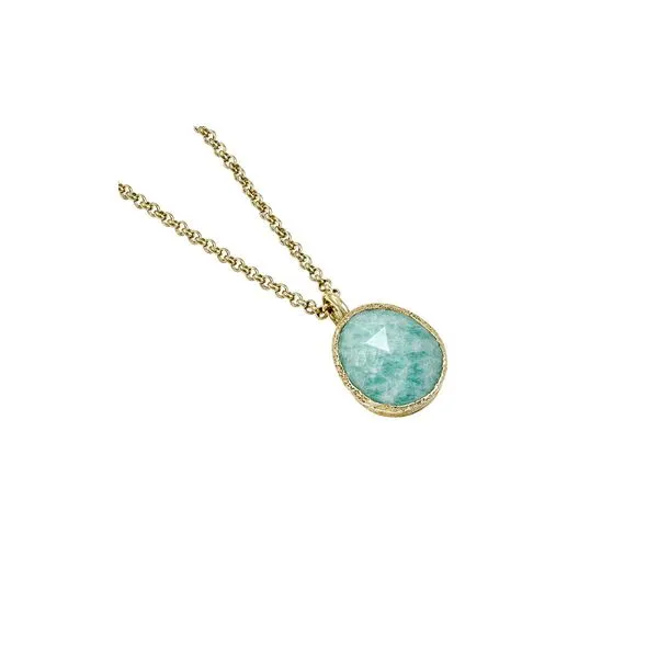 Jorge Revilla Shade Pendant Necklace in Silver with 18K Gold Vermeil with Amazonite Stone Puckett's Fine Jewelry Benton, KY
