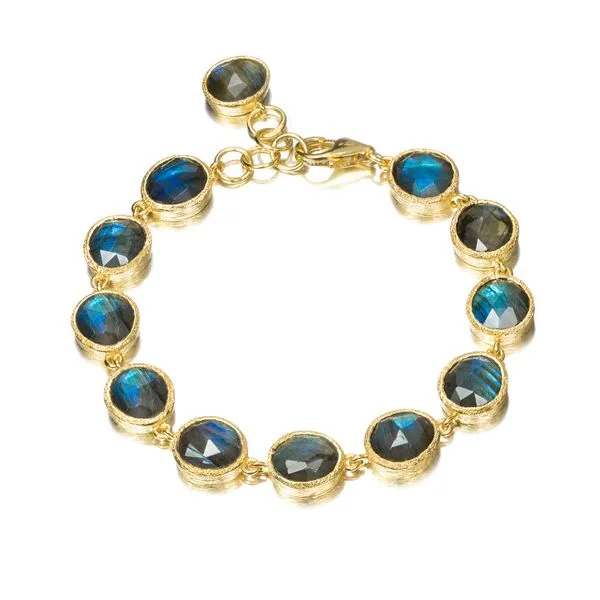 Jorge Revilla Shade Bracelet in Silver with 18K Gold Vermeil with Labradorite Stones Puckett's Fine Jewelry Benton, KY