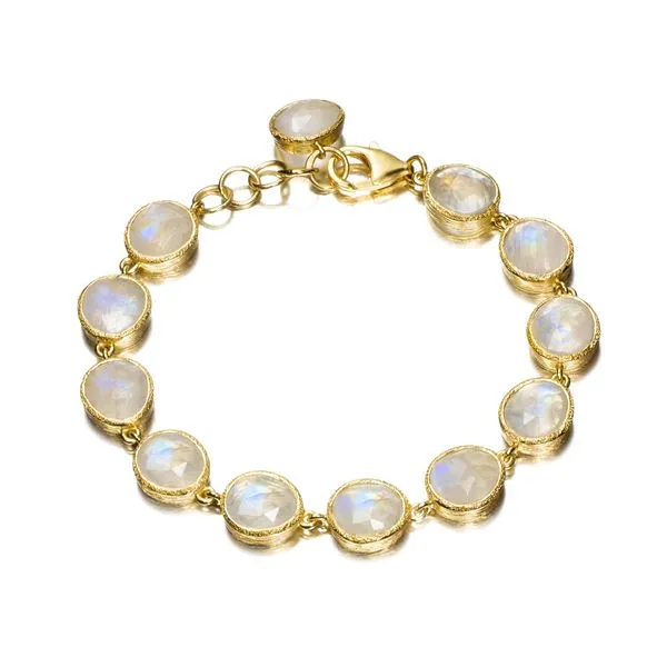 Jorge Revilla Shade Bracelet in Silver with 18K Gold Vermeil with Rainbow Moonstones Puckett's Fine Jewelry Benton, KY
