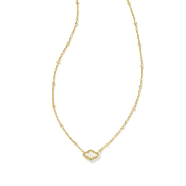 Kendra Scott Mini Abbie Pendant Necklace, Gold with Ivory MOP Puckett's Fine Jewelry Benton, KY