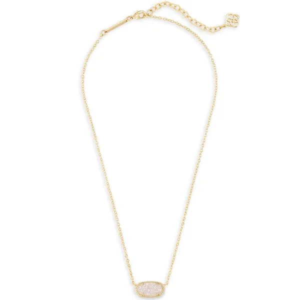 Kendra Scott Elisa Gold Pendant Necklace with Iridescent Drusy in a Box Puckett's Fine Jewelry Benton, KY
