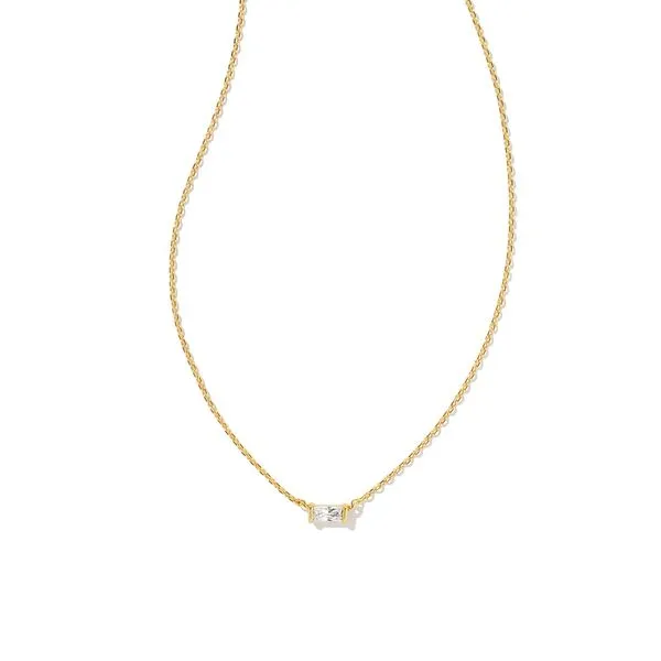 Kendra Scott Juliette Necklace Gold Tone with White Crystal Puckett's Fine Jewelry Benton, KY