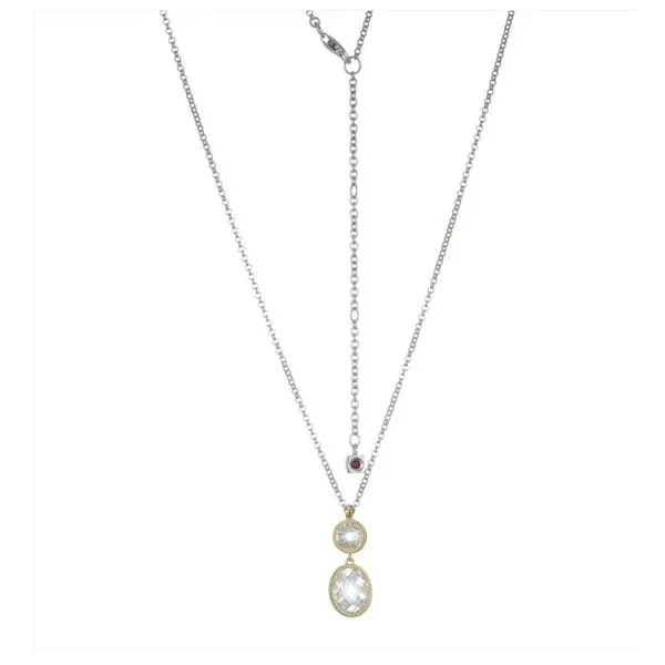 Elle Sterling Silver/Yellow Checkerboard Cut Pendant Necklace Puckett's Fine Jewelry Benton, KY
