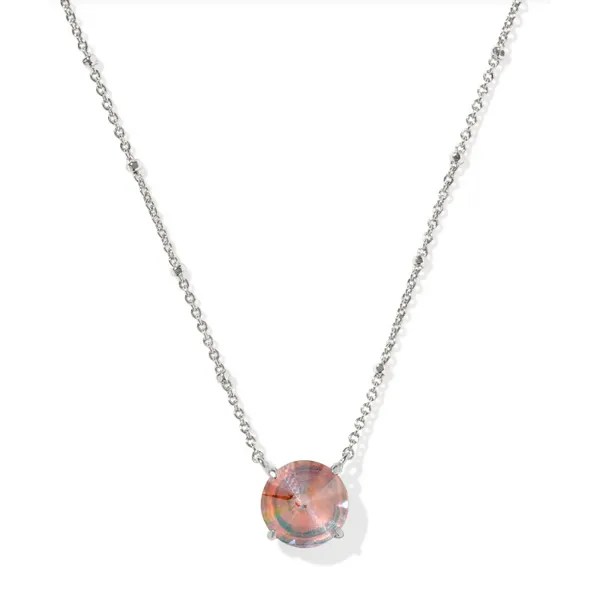 Kendra Scott Jolie Short Pendant Silver Tone Dichroic Glass Stone Puckett's Fine Jewelry Benton, KY