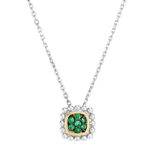Phillip Gavriel Sterling Silver and 18K Emerald Pendant Puckett's Fine Jewelry Benton, KY