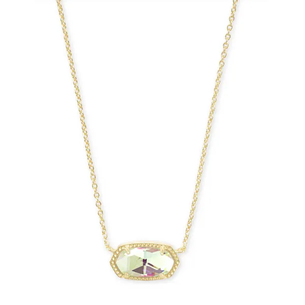 Kendra Scott Elisa Short Pendant Necklace; Gold Dichroic Glass Puckett's Fine Jewelry Benton, KY