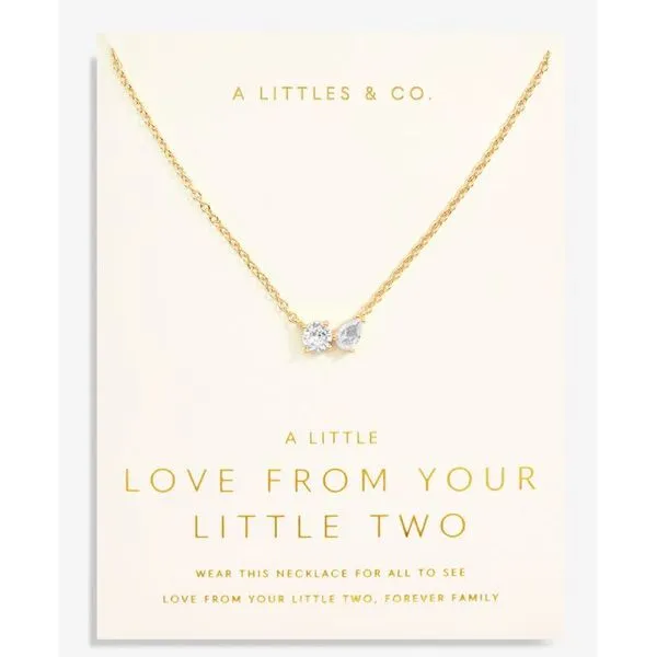 A LITTLE LOVE FROM YOUR LITTLE TWO, TWO STONE GOLD TONE NECKLACE Puckett's Fine Jewelry Benton, KY