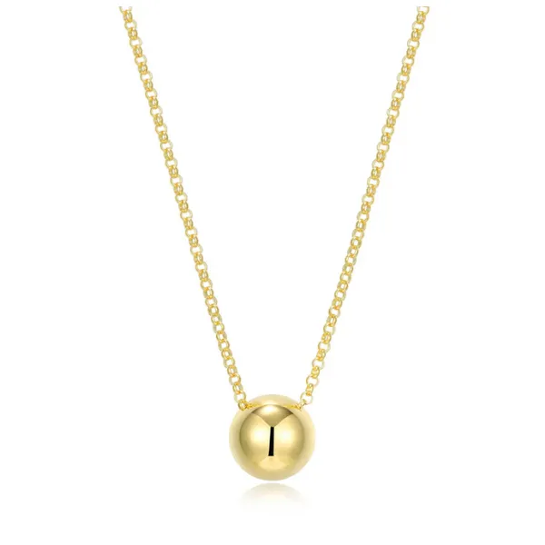 Elle Sterling Silver/Yellow Gold Plated Genesis Half-Ball Pendant on 16