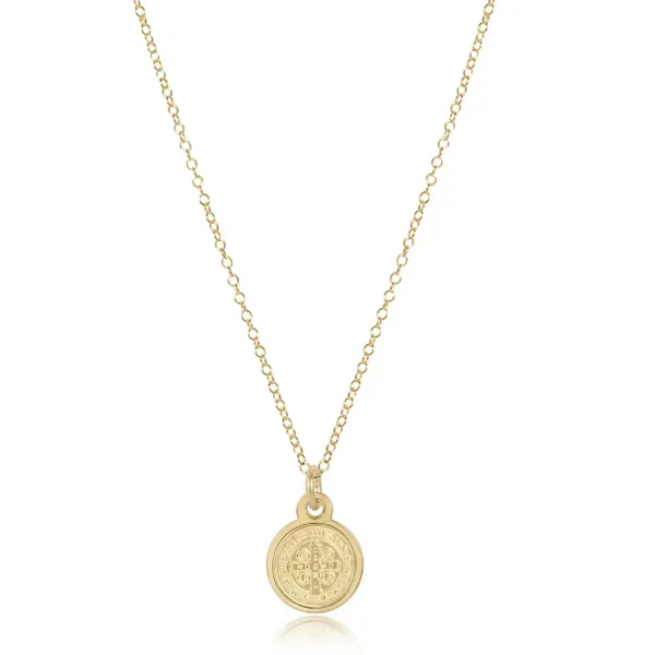 E NEWTON 16" NECKLACE GOLD --BLESSED SMALL GOLD DISC Puckett's Fine Jewelry Benton, KY