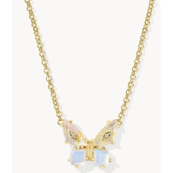Kendra Scott Bianca Butterfly Pendant Gold Iridescent White Puckett's Fine Jewelry Benton, KY
