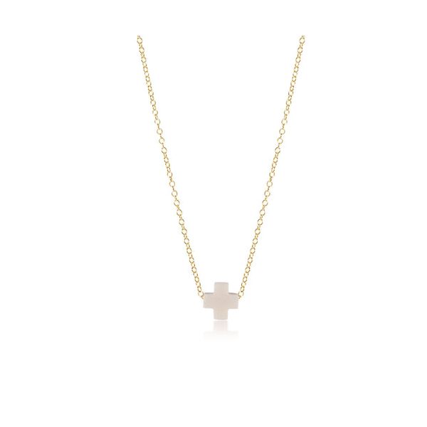 E NEWTON 16'' SIGNATURE CROSS NECKLACE--OFF WHITE Puckett's Fine Jewelry Benton, KY