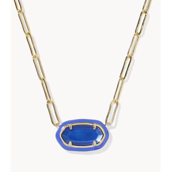 Kendra Scott Elisa Enamel Frame Paperclip Necklace Puckett's Fine Jewelry Benton, KY